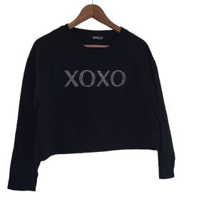XOXO crop top sweatshirt black size small girls juniors